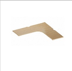L-shaped worksurface w/cord cutout — Universal Worksurface