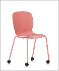 Model Training Chair, Plastic with metal 4-leg on casters — Model