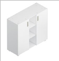 Storage cabinet with open shelf — Steelbox