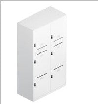 6-door locker with combination lock and mail slots — Steelbox