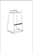 Magna Stool, Plastic with polished aluminum sled base — Magna
