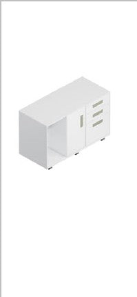 Storage cabinet with drawers on right — Steelbox