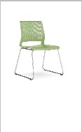 Magna Side Chair, Plastic with metal sled base — Magna
