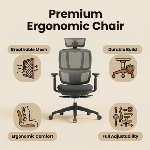 H2 Mesh Chair – Black High Back