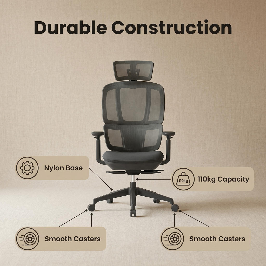 H2 Mesh Chair – Black High Back