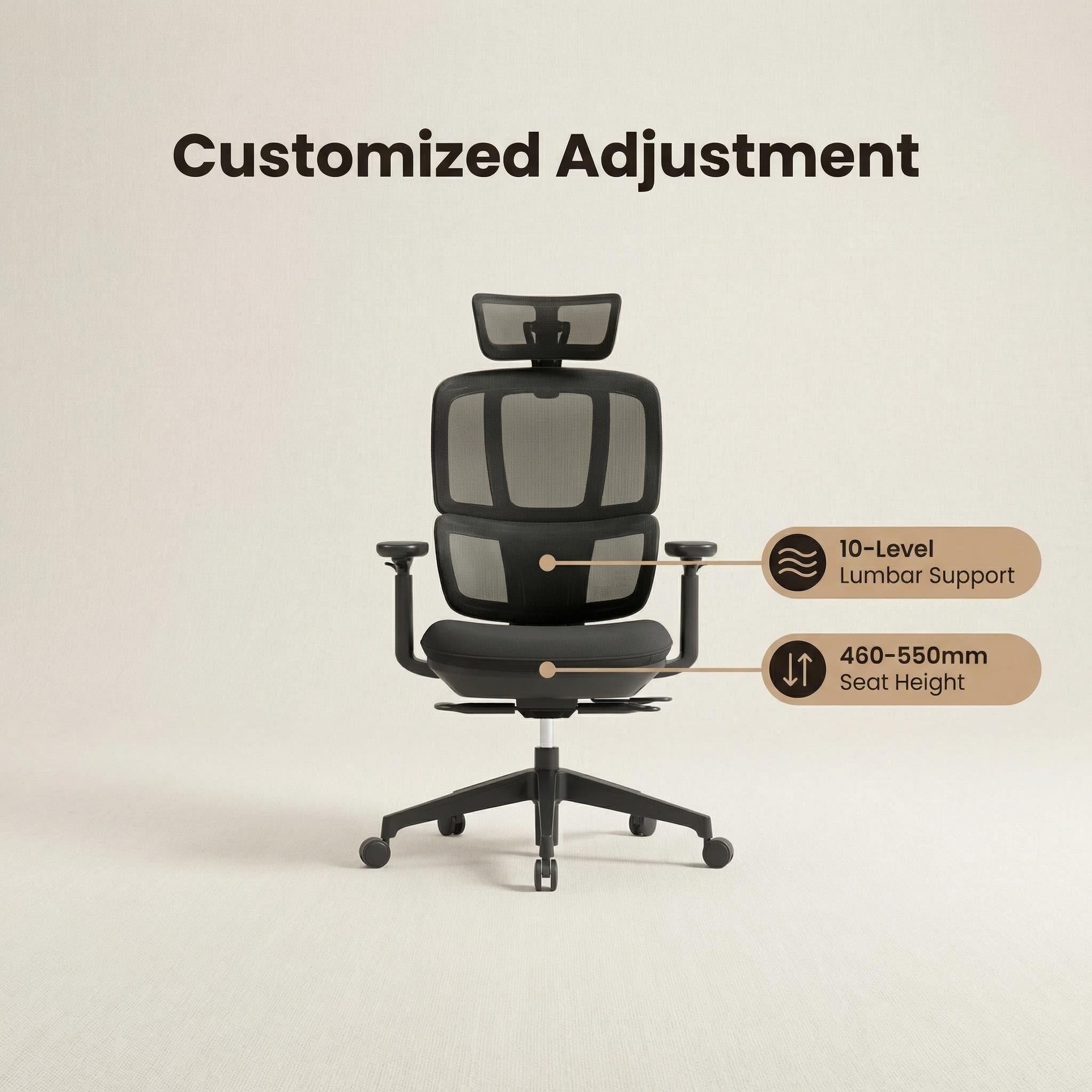 H2 Mesh Chair – Black High Back