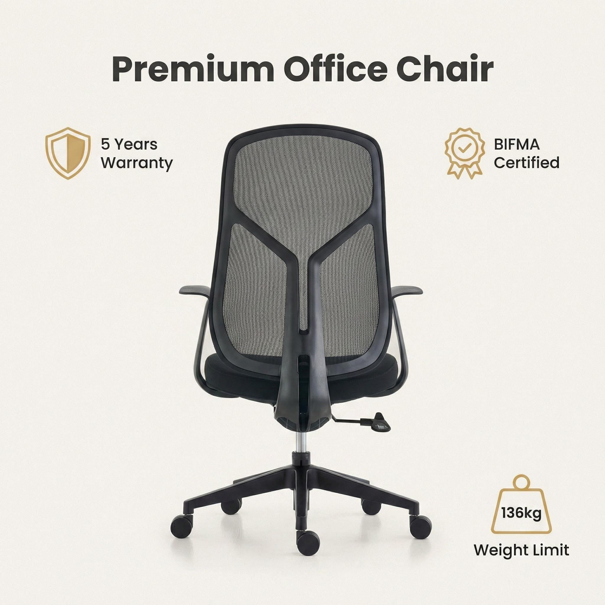 ECHO Mesh Office Chair | Ergonomic Mid-Back Work Chair with 5-Year Warranty