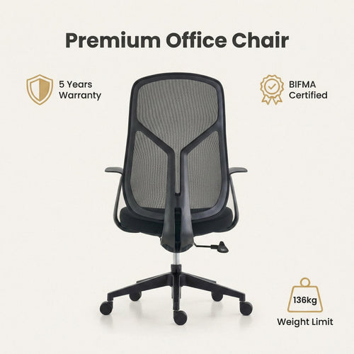 ECHO Mesh Office Chair | Ergonomic Mid-Back Work Chair with 5-Year Warranty