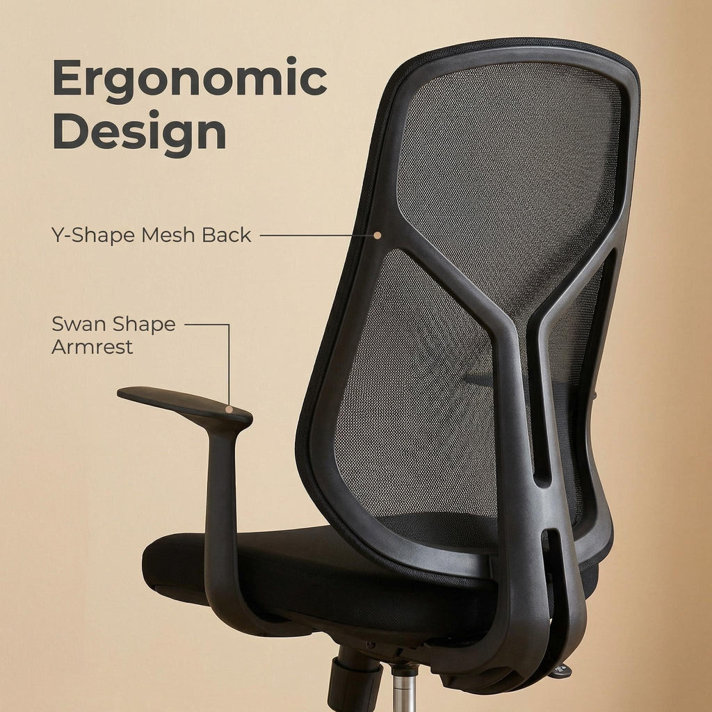 ECHO Mesh Office Chair | Ergonomic Mid-Back Work Chair with 5-Year Warranty