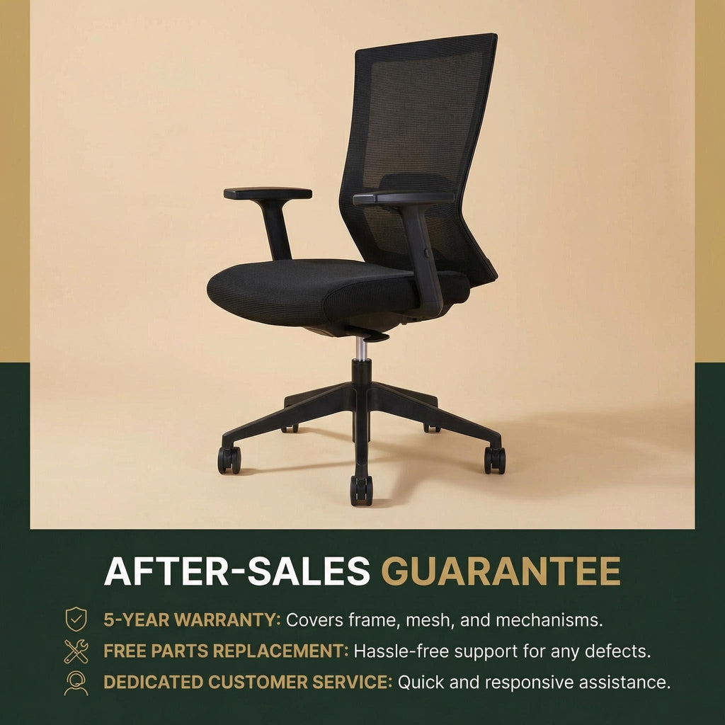 Iron Mesh Chair | Ergonomic Home Office Seat | 4-Position Tilt Lock | 5-Year Warranty