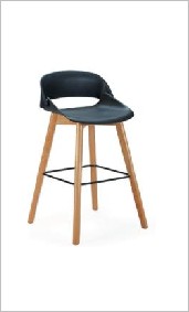 Ducky Stool, Plastic with veneer 4-leg — Ducky Chair Stool