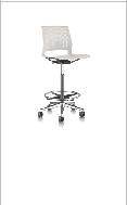 Magna Stool, Plastic with polished aluminum five-star base — Magna