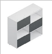 open shelf storage cabinet with sliding felt door — Steelbox