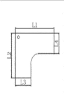 L-shaped worksurface - left-hand, curved — Universal Worksurface