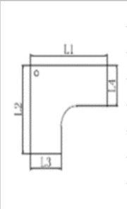 L-shaped worksurface - left-hand, curved — Universal Worksurface
