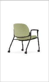 Mat Guest chair, Loop arms with 4-leg on casters — Mat