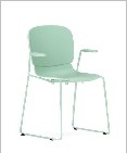 Model Training Chair, Loop arms, Plastic with metal sled base — Model
