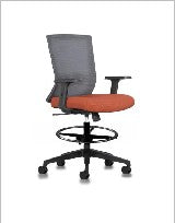 Iron Stool, Mesh back with upholstered — Iron Ii