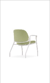 Mat Guest Chair, Loop arms with 4-leg with glides — Mat