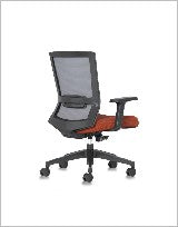 Iron Task Chair, Mesh back with upholstered — Iron Ii