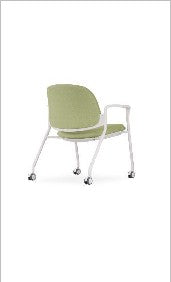 Mat Guest chair, Loop arms with 4-leg on casters — Mat