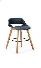 Ducky Stool, Plastic with veneer 4-leg — Ducky Chair Stool