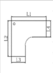 L-shaped worksurface with curved front - — Universal Worksurface