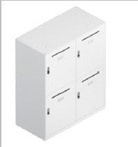 4-door locker with combination lock and mail slots — Steelbox