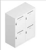4-door locker with combination lock and mail slots — Steelbox