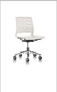 Magna Task Chair, Plastic with polished aluminum five-star base — Magna