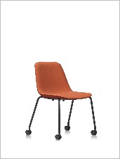 MJ Guest chair, Armless with 4-leg on casters — Mj