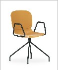 Model Training Chair, Loop arms, Plastic with metal 4-star base — Model