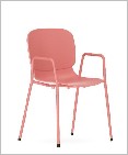 Model Training Chair, Loop arms, Plastic with metal 4-leg — Model