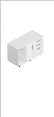 Storage cabinet with drawers on right — Steelbox