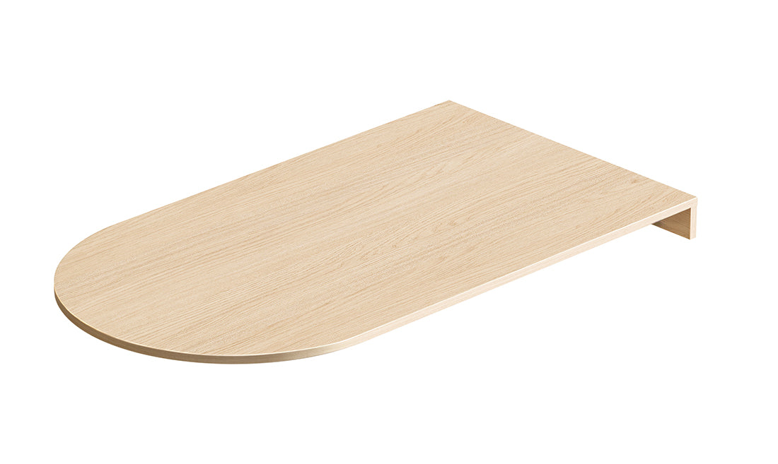 D-End Table Top – 1800 W x 1000 D – Natural Oak