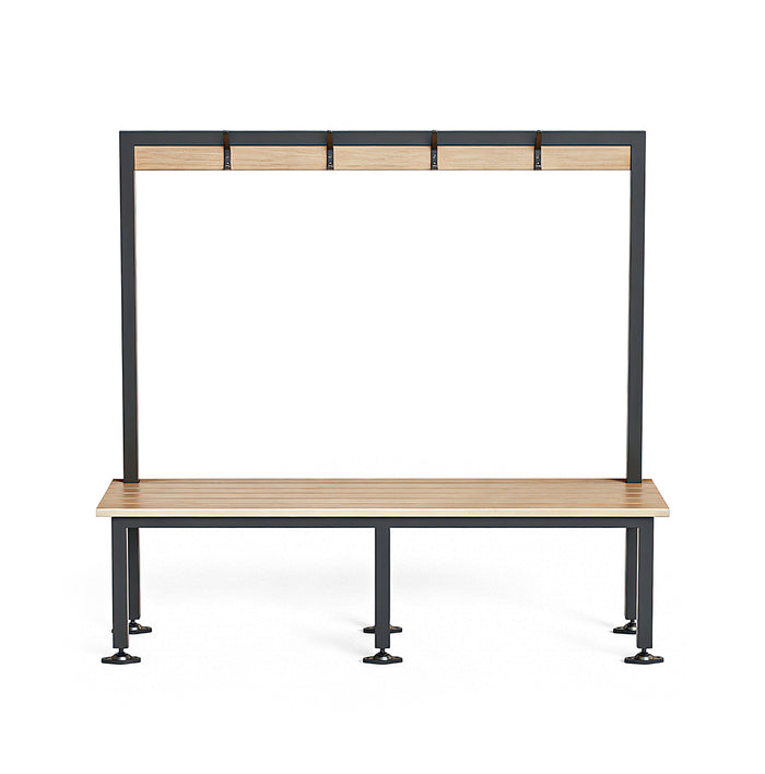 Bench Seat With Overhead Hanging Rail